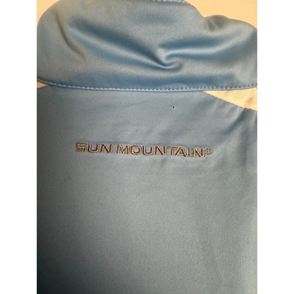 Sun Mountain Rainflex Golf Jacket Mens Large Blue Grey Waterproof Half Zip